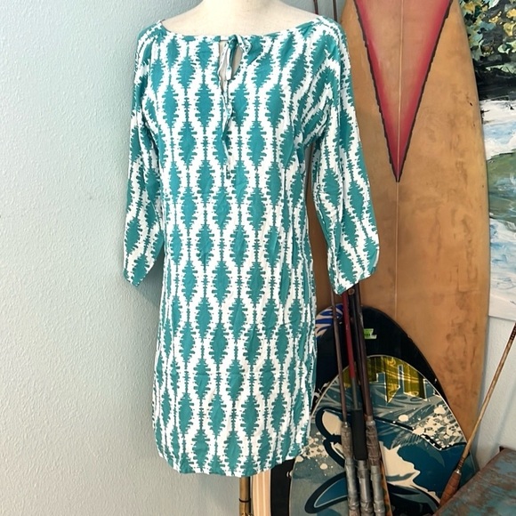 NWT Tybee Island Clothing Co.,TealWhite,  Lightweight, Beach to Brunch, Cover-Up - Picture 11 of 12